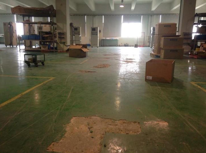  Repair of ground damage in warehouse workshop